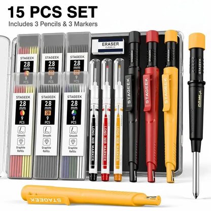 Precision Deep-Hole Carpenter Pencil & Marking Kit