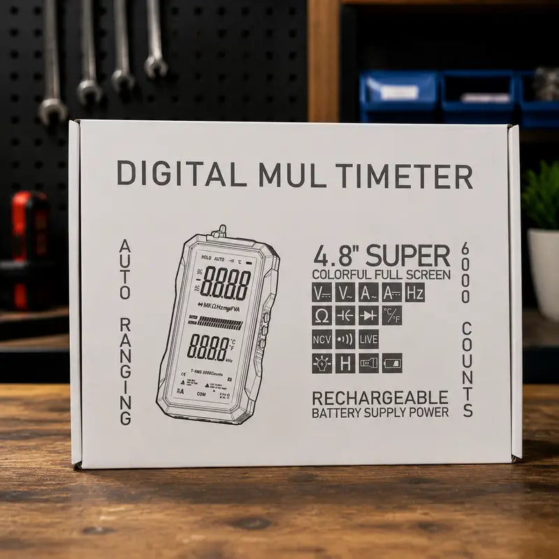 Smart Auto-Ranging Digital Multimeter with Large Color Screen & USB Charging
