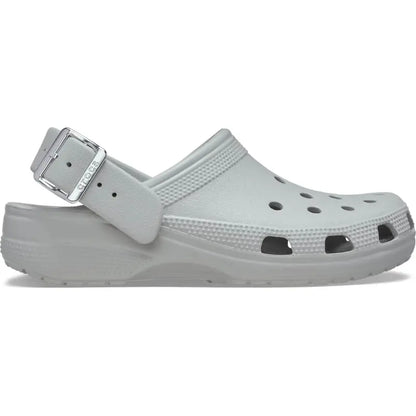 Chic Metallic Buckle Clogs: Lightweight Comfort & Style