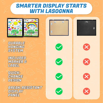 Front-Opening Kids Art Frame with 100-Picture Storage