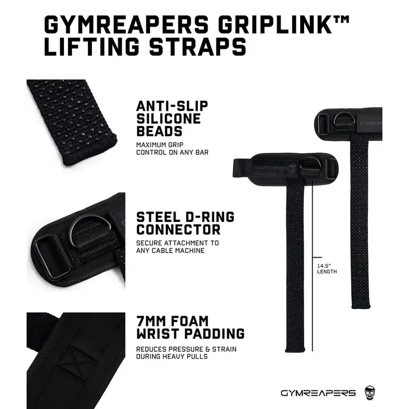 Pro Grip Lifting Straps with Neoprene Wrist Support for Heavy Pulls