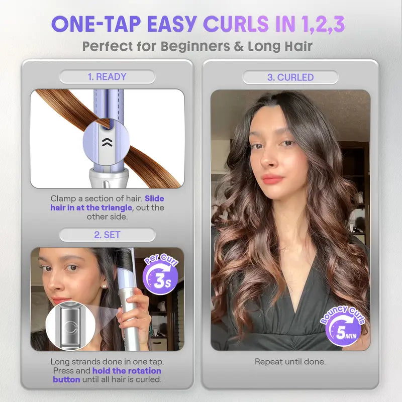 One-Touch Auto-Rotating Airflow Styler for Effortless Long-Lasting Curls