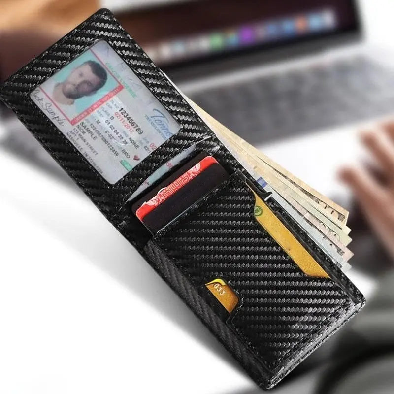Minimalist Carbon Fiber RFID Pop-Up Wallet