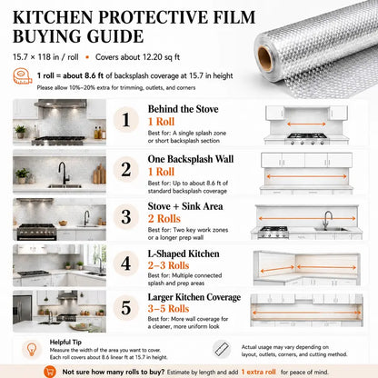Self-Adhesive Oil-Proof Aluminum Foil Kitchen Backsplash Sticker | Buy 1 Get 1 Free
