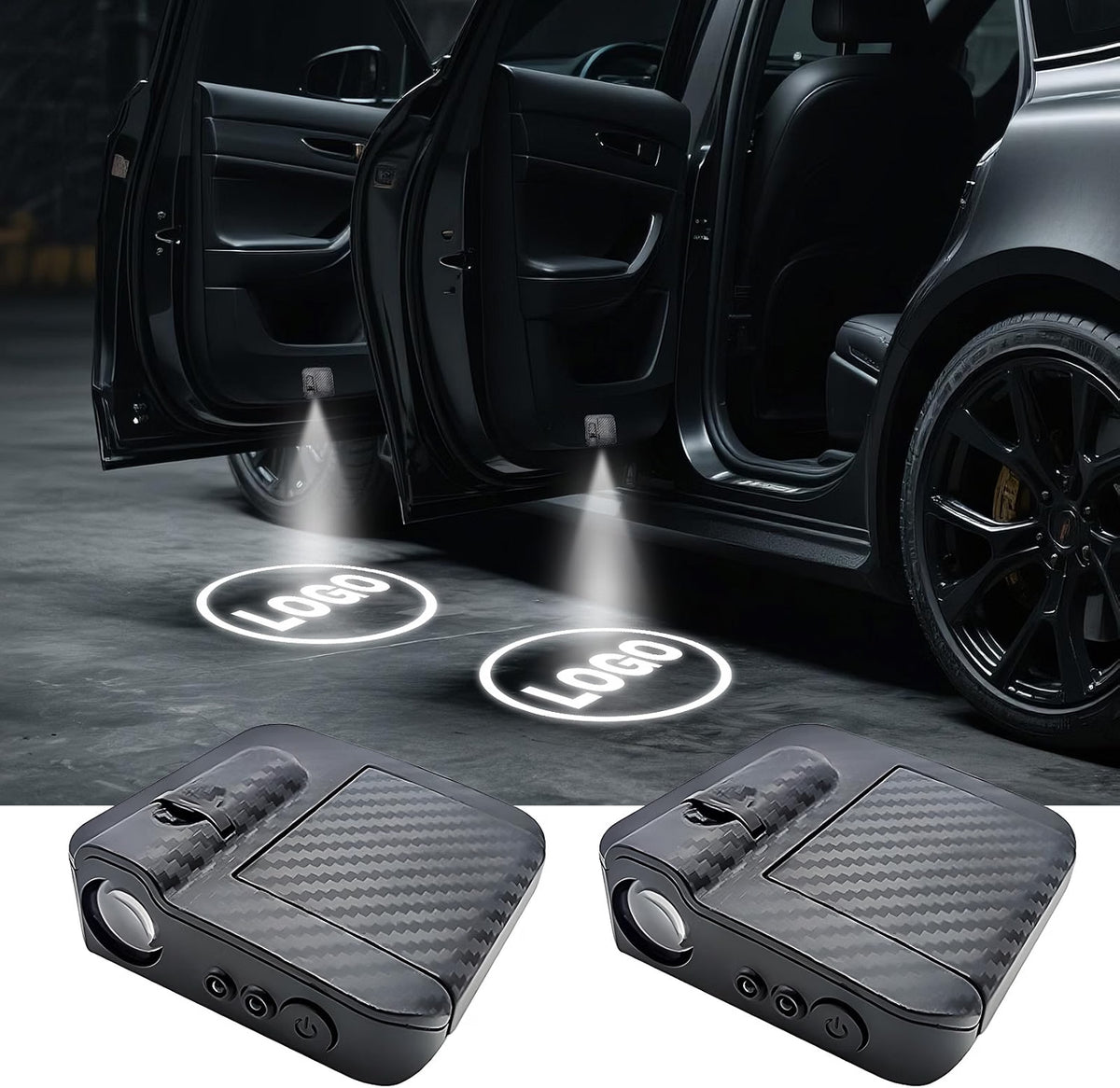 Custom Car Door LED Projector Light - Personalized Welcome Courtesy Projection | 4 Pack per Set