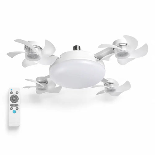 Screw-In 4-Head Ceiling Fan Light with Remote Control