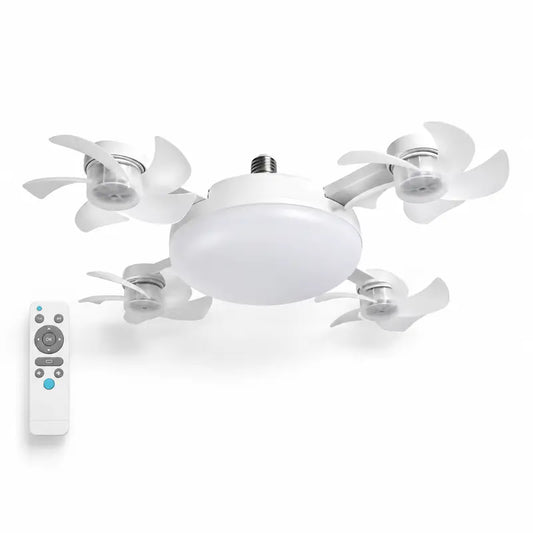 Screw-In 4-Head Ceiling Fan Light with Remote Control