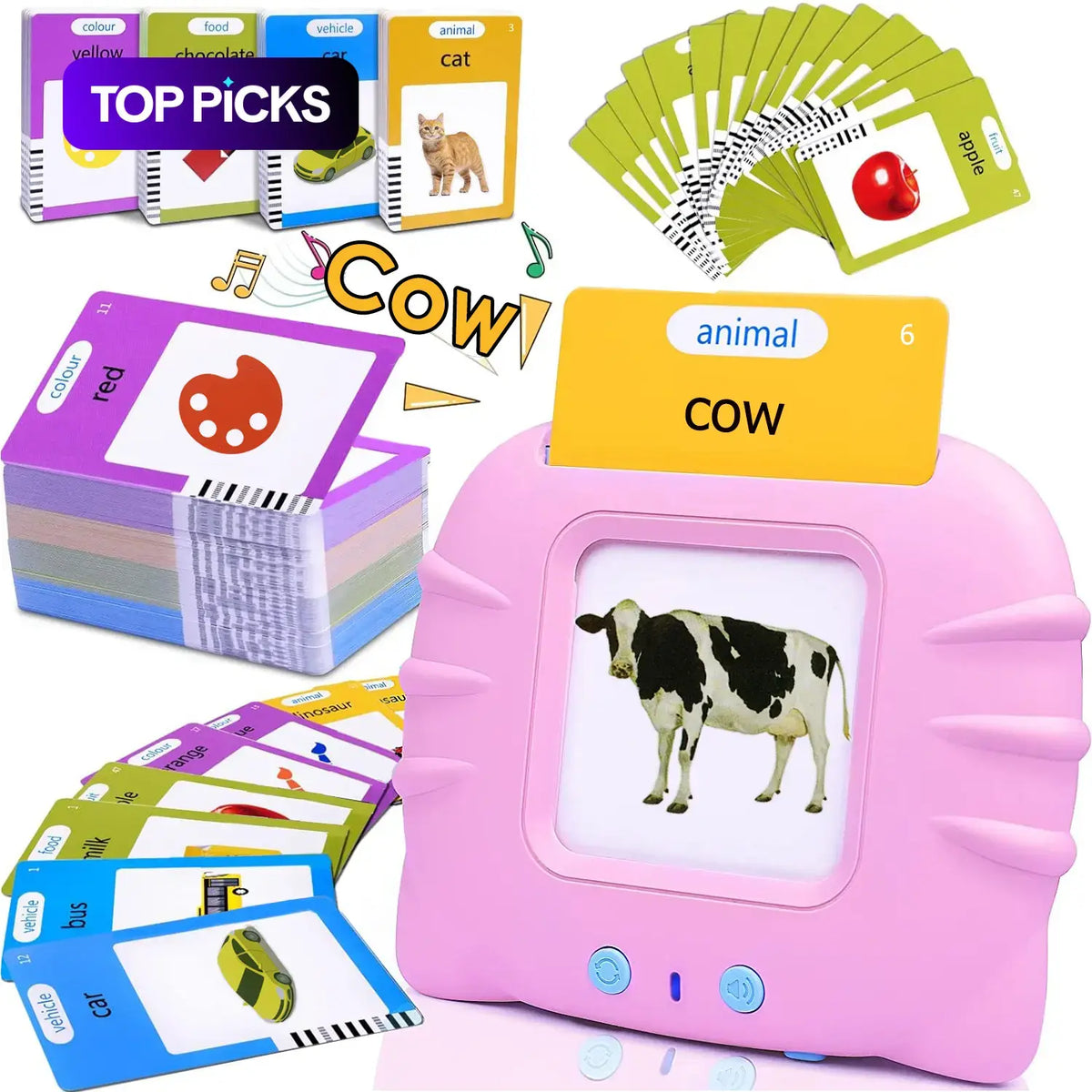 Interactive Talking Flash Cards Toddler Bilingual Learning Toy