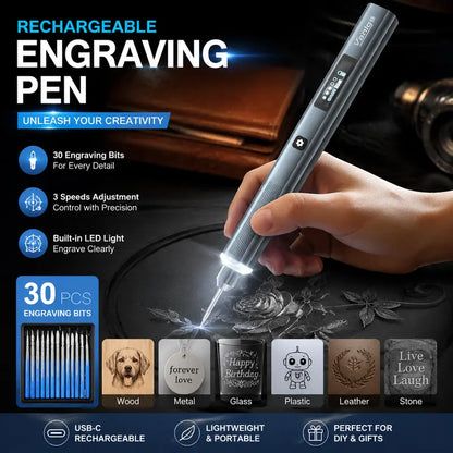 Precision Cordless Electric Engraving Pen Kit for Metal, Glass & Wood