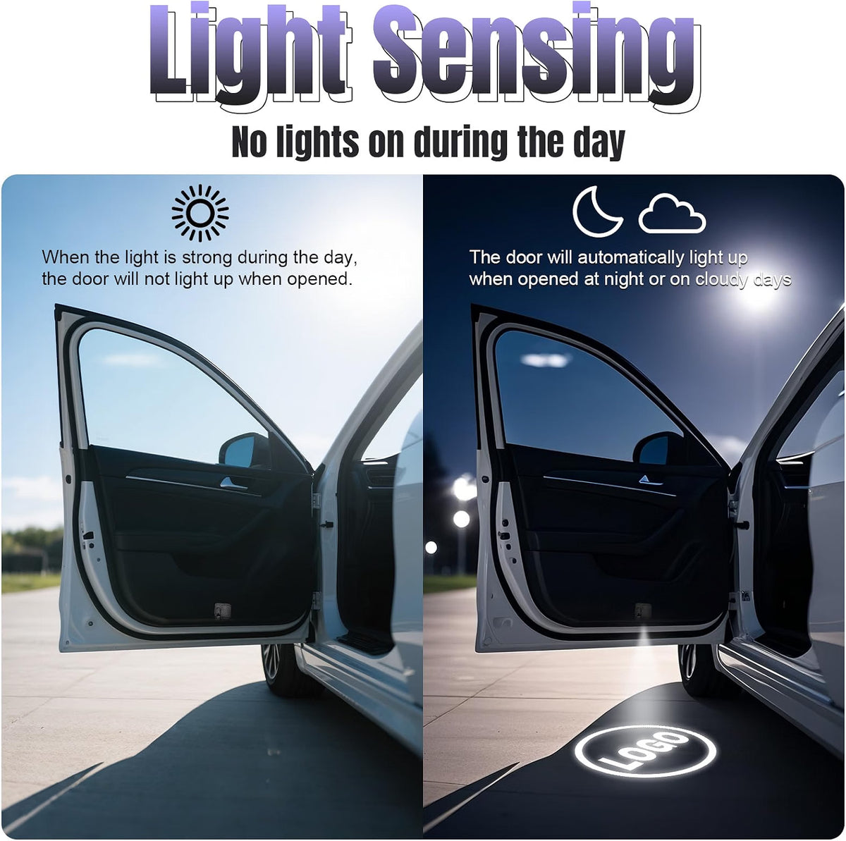 Custom Car Door LED Projector Light - Personalized Welcome Courtesy Projection | 4 Pack per Set