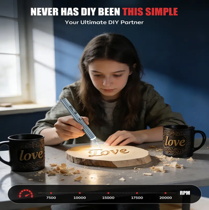 Precision Cordless Electric Engraving Pen Kit for Metal, Glass & Wood