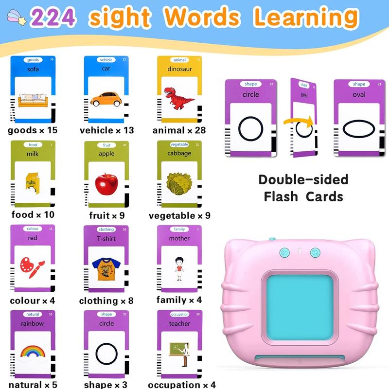 Interactive Talking Flash Cards Toddler Bilingual Learning Toy