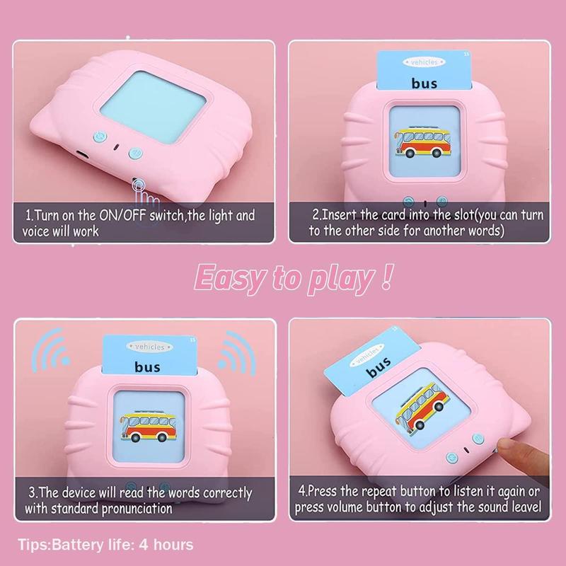 Interactive Talking Flash Cards Toddler Bilingual Learning Toy