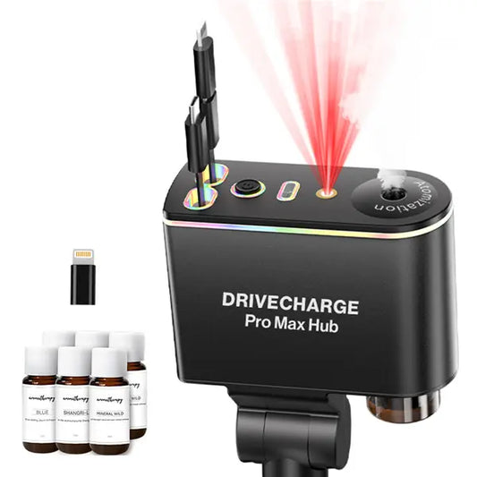 66W 4-in-1 Retractable Fast Car Charger & Smart Aromatherapy Diffuser