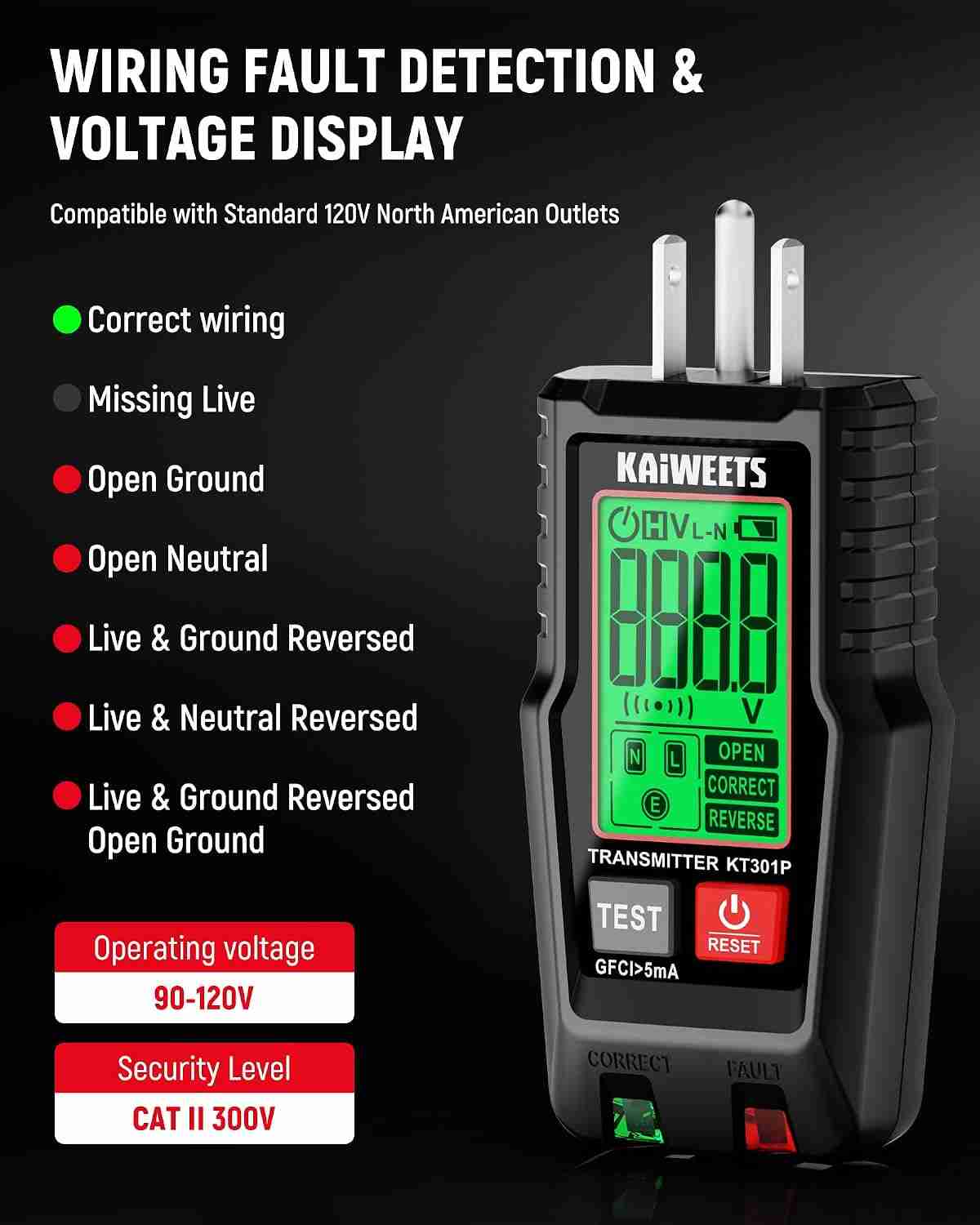 Instant Circuit Breaker Finder & Digital Outlet Tester Kit