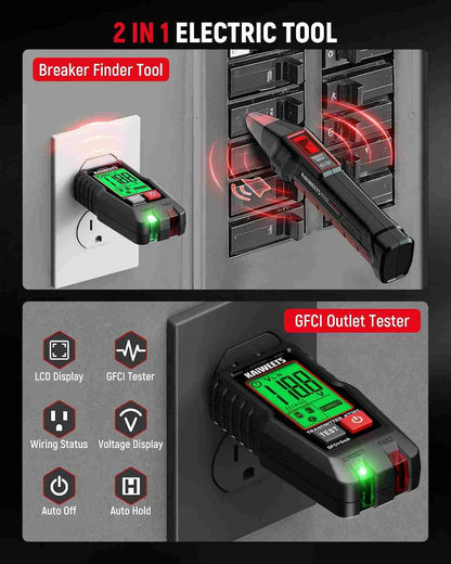 Instant Circuit Breaker Finder & Digital Outlet Tester Kit