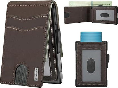 Instant Access Pop-Up RFID Blocking Carbon Fiber Slim Wallet