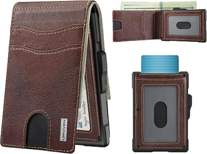 Instant Access Pop-Up RFID Blocking Carbon Fiber Slim Wallet