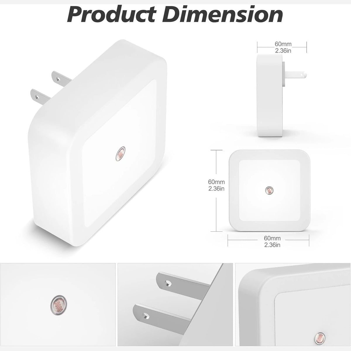 Plug-In Night Light 6-Pack - Auto Sensor Glow Frame For Safer Night Walks
