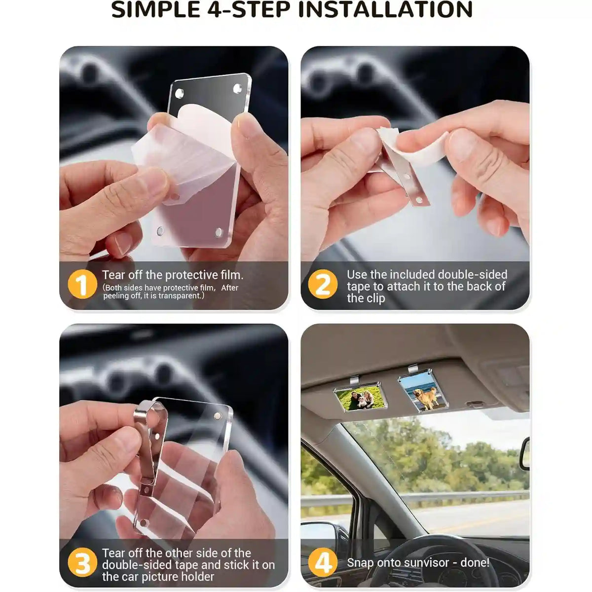 Car Visor Magnetic Photo Frame - Clip Your Memories On Every Drive